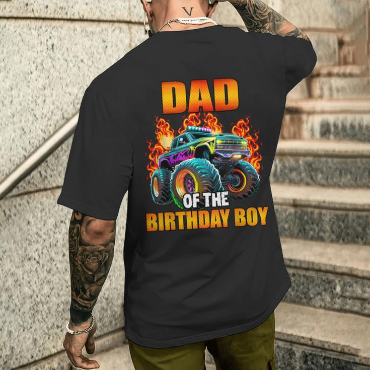 Dad Of The Birthday Boy Monster Truck Birthday Party Men's T-shirt Back Print Gifts for Him