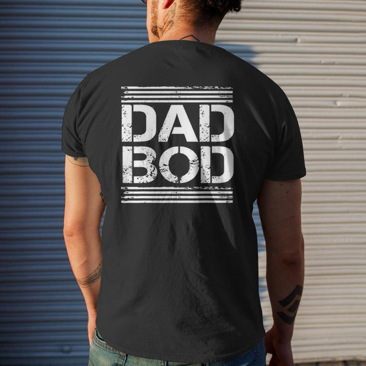 Dad Bod With White Lines Father's Day Tee Mens Back Print T-shirt Gifts for Him