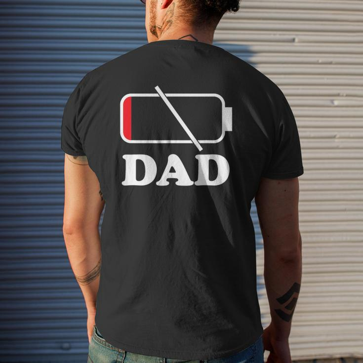 Dad Empty Low Battery Sarcastic Mens Back Print T-shirt Gifts for Him