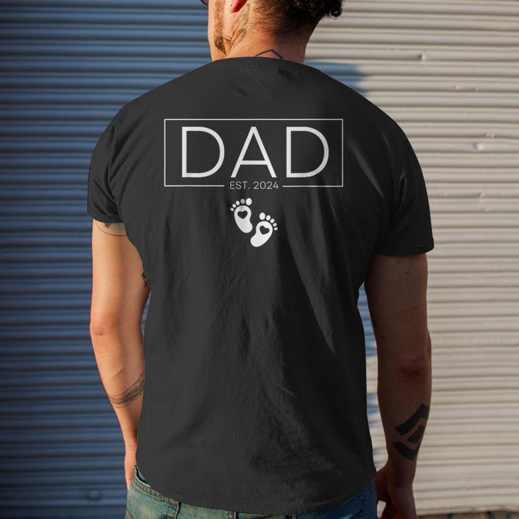 Dad Est 2024 New Dad 2024 First-Time Dad 2024 Idea Men's T-shirt Back Print Gifts for Him