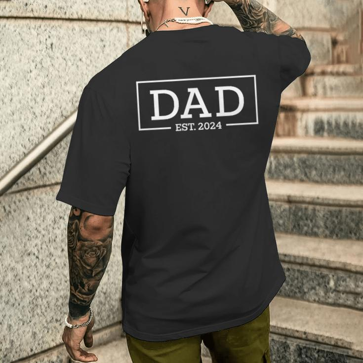 Dad Est 2024 Soon To Be Dad Father's Day First Time Daddy Men's T-shirt Back Print Gifts for Him