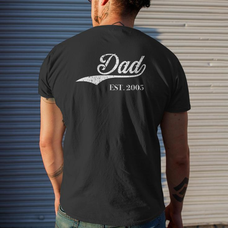 Dad Est2005 Perfect Father's Day Great Love Daddy Dear Mens Back Print T-shirt Gifts for Him
