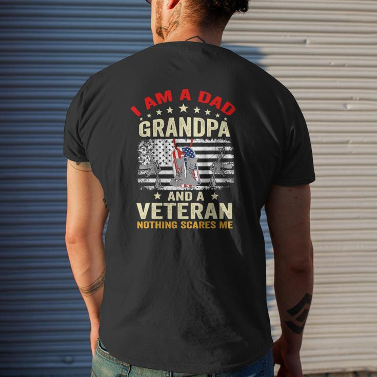 I Am A Dad Grandpa And A Veteran Veterans Day Usa Flag Mens Back Print T-shirt Gifts for Him