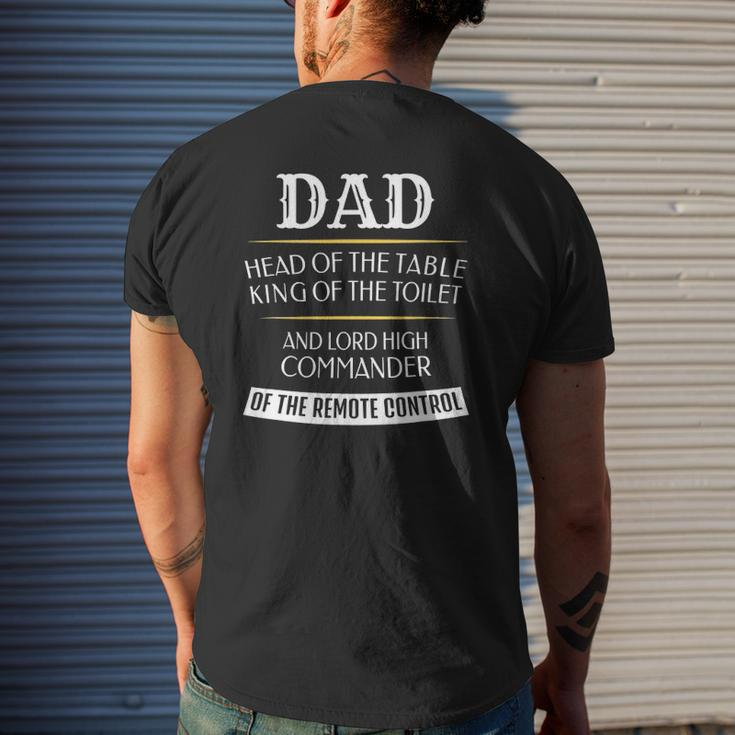 Dad Head Of The Table King Of The Toilet Mens Back Print T-shirt Gifts for Him