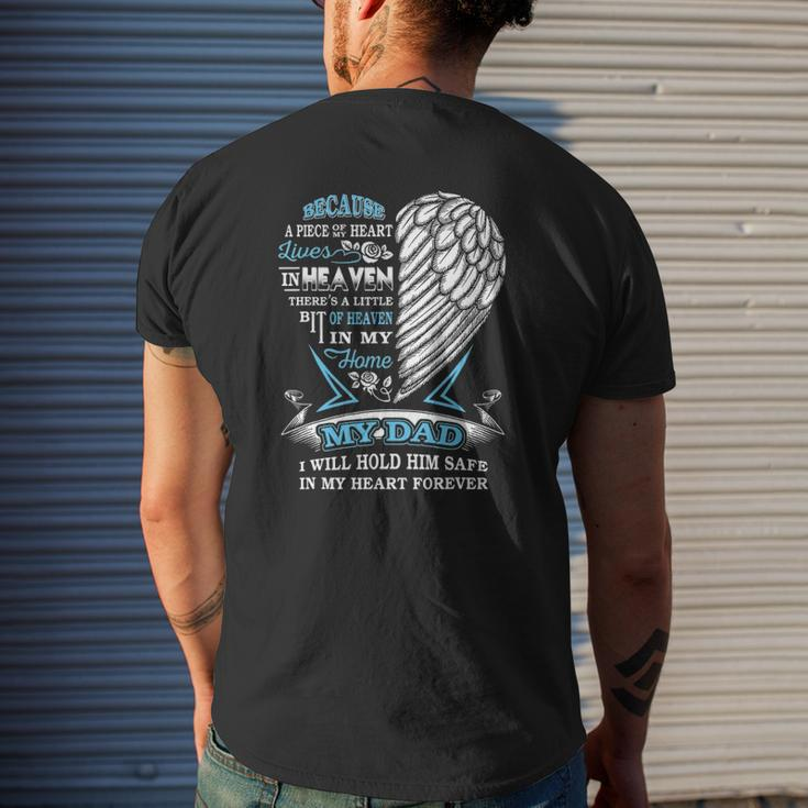 My Dad In Heaven Forever In My Heart In Memory Of Dad Mens Back Print T-shirt Gifts for Him