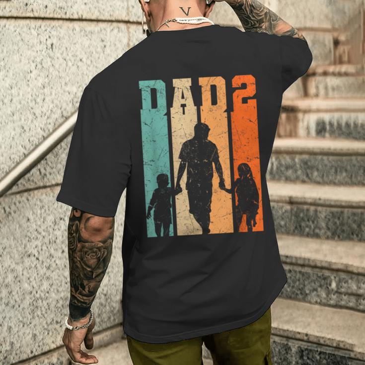 Dad Hoch 2 Zwei Papa Son Tocher T-Shirt mit Rückendruck Geschenke für Ihn