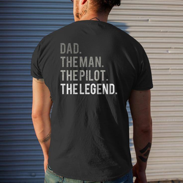 Dad The Man The Pilot The Legend Father Aviation Mens Back Print T-shirt Gifts for Him