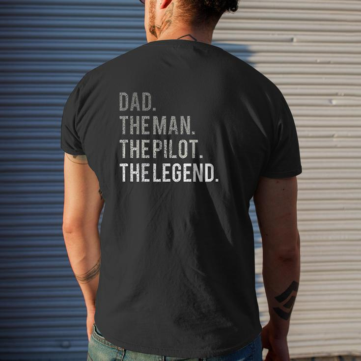 Dad The Man The Pilot The Legend Mens Back Print T-shirt Gifts for Him