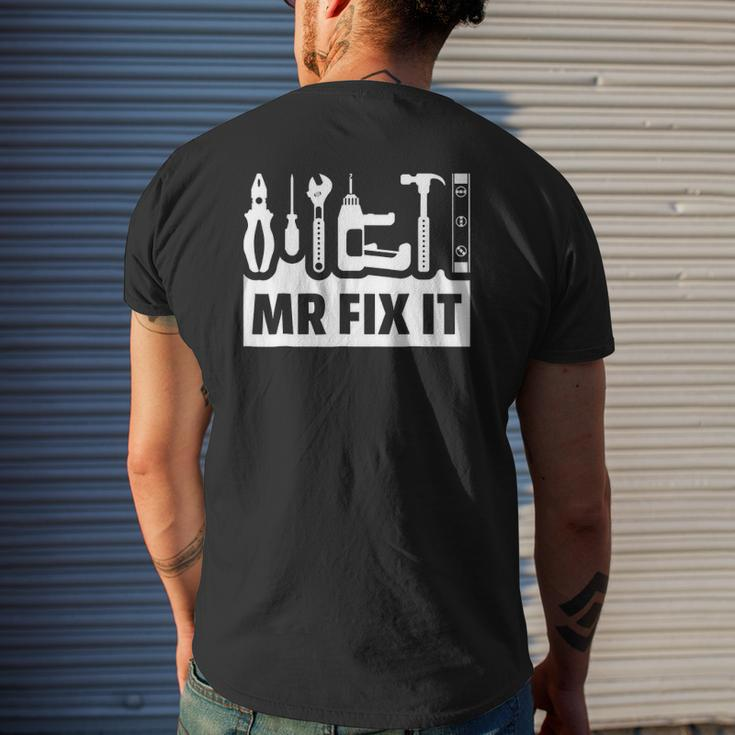 Dad Mr Fix It Tee For Father Of A Son Tee Mens Back Print T-shirt Gifts for Him