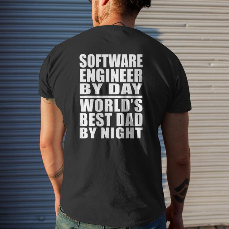 Dad Tee Software Engineer Best Dad Father's Day Mens Back Print T-shirt Gifts for Him