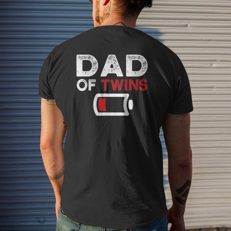 Dad Of Twins Fathers Day Mens Back Print T-shirt Gifts for Him