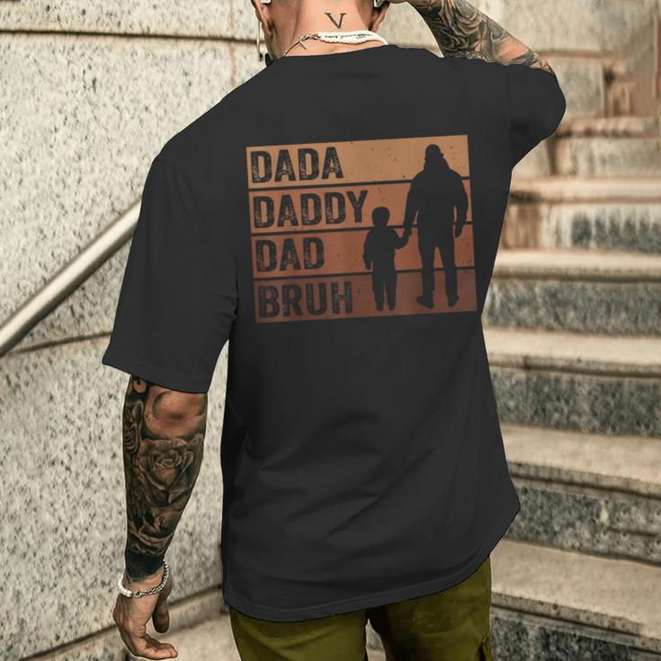 Dada Daddy Dad Bruh Fathers Day Junenth Melanin African Men's T-shirt Back Print Gifts for Him
