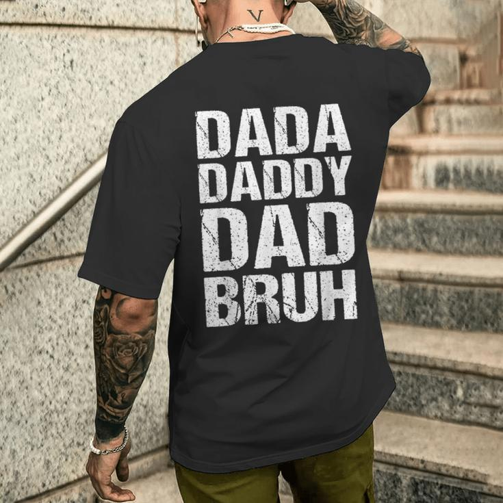 Dada Daddy Dad Bruh Fathers Day 2024 Dad Son Vintage Men's T-shirt Back Print Gifts for Him
