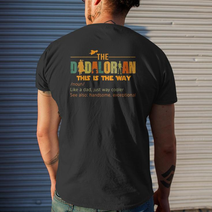 The Dadalorian Like A Dad Just Way Cooler Fathers Day Mens Back Print T-shirt Gifts for Him