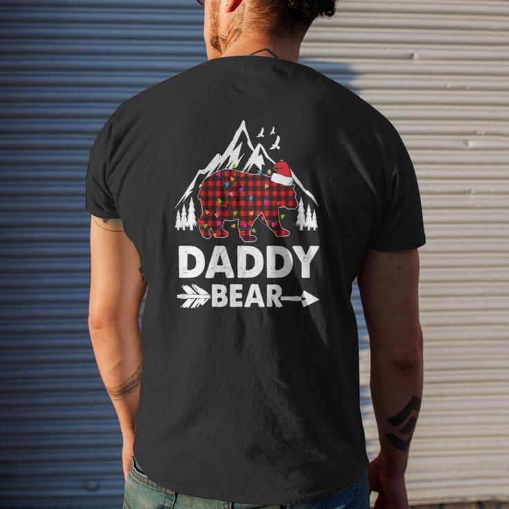 Daddy Bear Red Buffalo Plaid Daddy Bear Pajama Mens Back Print T-shirt Gifts for Him