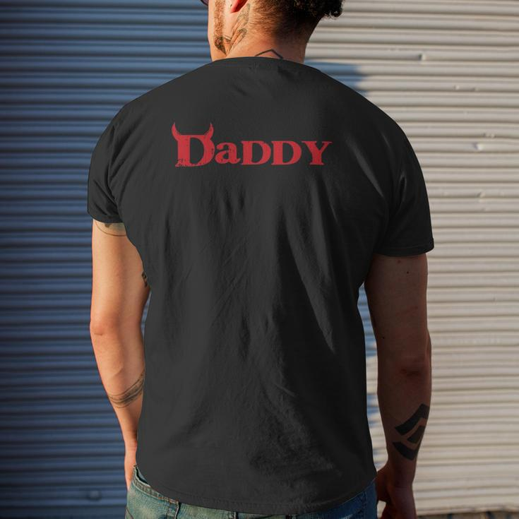 Daddy Devil Horn Lazy Halloween Costume Gothic Papa Mens Back Print T-shirt Gifts for Him