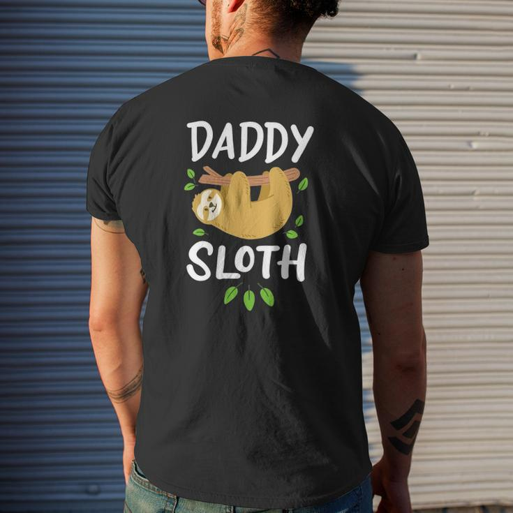 Daddy Sloth Dad Father Father's Day Lazy Dad Mens Back Print T-shirt Gifts for Him