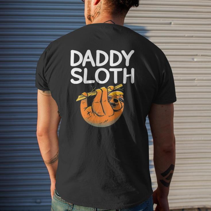Daddy Sloth Lazy Cute Sloth Father Dad Mens Back Print T-shirt Gifts for Him
