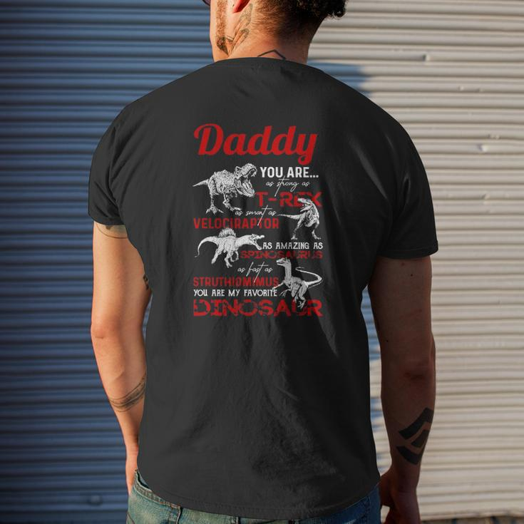 Daddy You Are As Strong Asrex Daddy Dinosaur Father's Day Mens Back Print T-shirt Gifts for Him