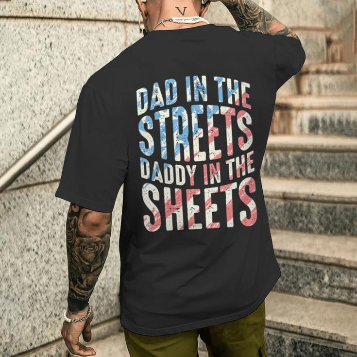 Damen Papa Auf Der Straße Papa In Den Laken Mit-Ausschnitt T-Shirt mit Rückendruck Geschenke für Ihn