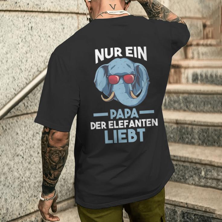 Damen Papaateratertag Elefantpapa Elefant Mit-Ausschnitt T-Shirt mit Rückendruck Geschenke für Ihn