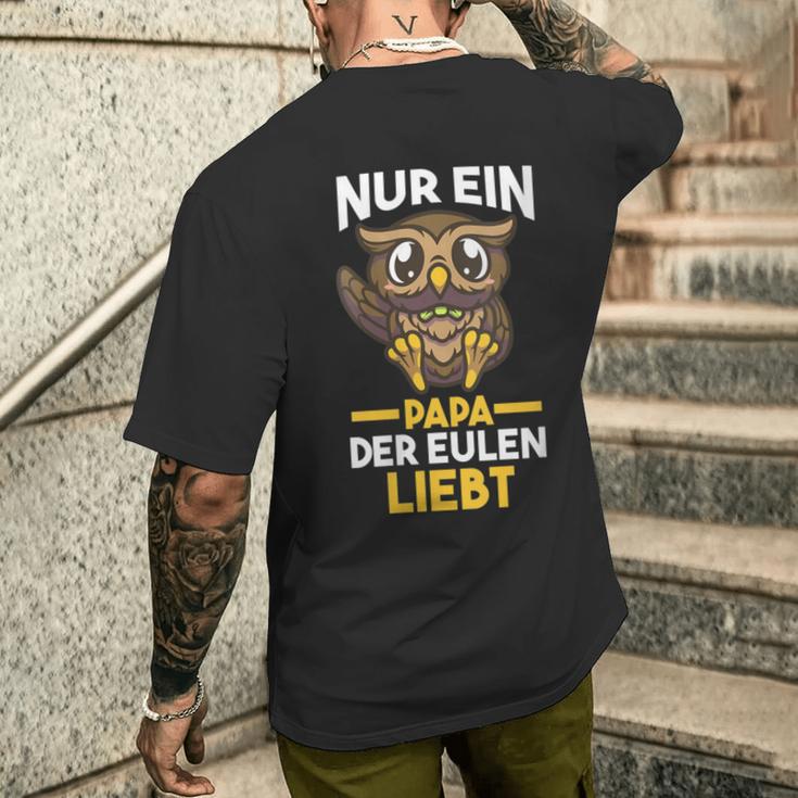 Damen Papaateratertag Eulen Mit-Ausschnitt T-Shirt mit Rückendruck Geschenke für Ihn