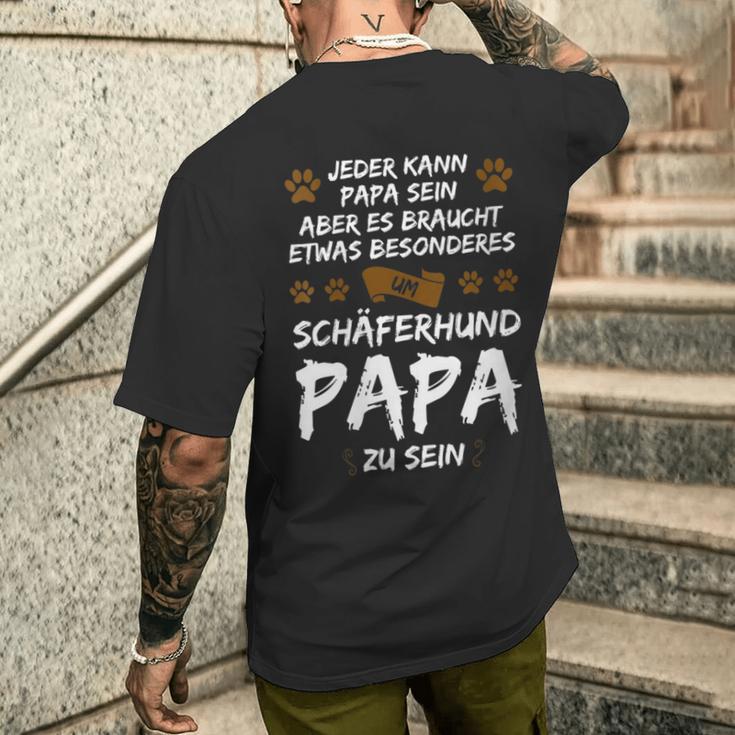 Damen Schäferhund Papa Zu Sein Schäferhund Papa Mit-Ausschnitt T-Shirt mit Rückendruck Geschenke für Ihn