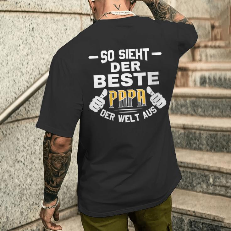 Damenateratertag So Sieht Der Beste Papa Der Welt Aus Mit-Ausschnitt T-Shirt mit Rückendruck Geschenke für Ihn