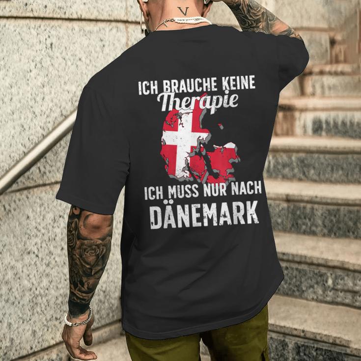 Danish Flag I Denmark Holiday I Denmark T-Shirt mit Rückendruck Geschenke für Ihn