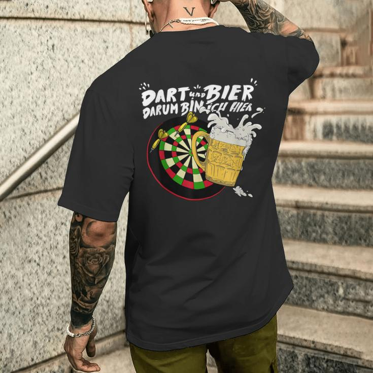 With Dart And Bier Dum Bin Ich Hier Dart T-Shirt mit Rückendruck Geschenke für Ihn