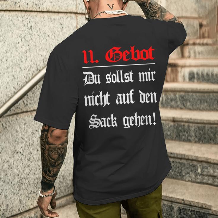 Das 11 Gebot Du Sollst Mir Nicht Auf Den Sack Gehen T-Shirt mit Rückendruck Geschenke für Ihn