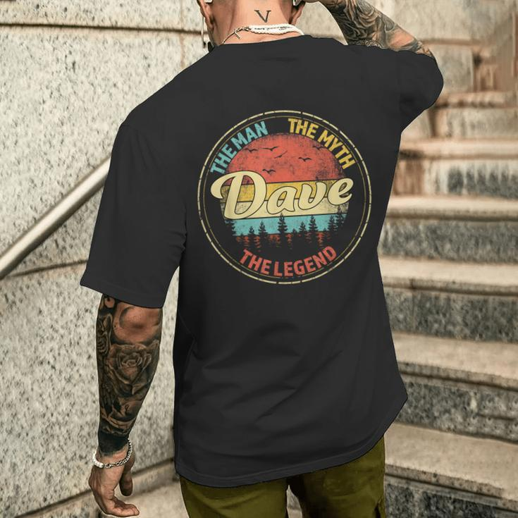 Dave The Man The Myth The Legend Personalized Name Men's T-shirt Back Print Gifts for Him