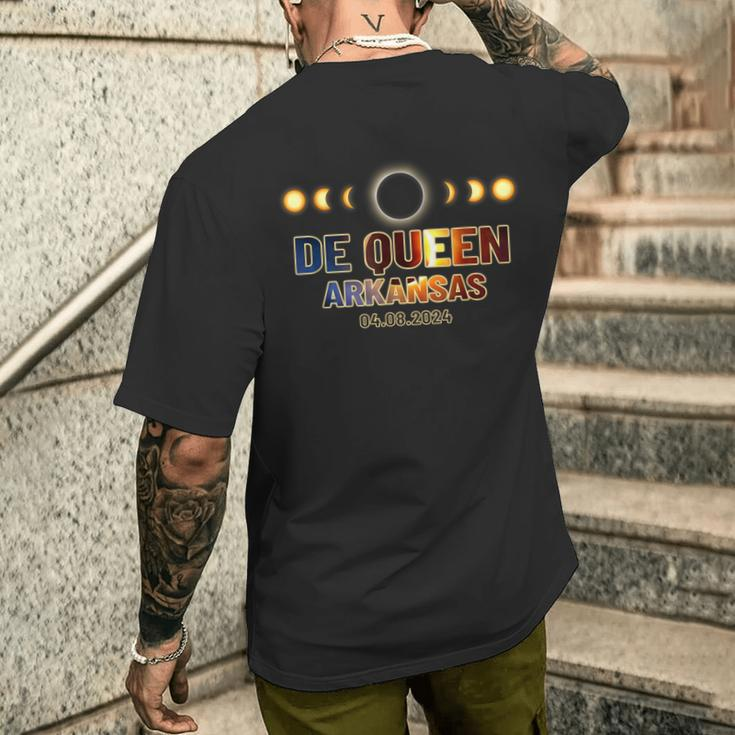 De Queen Arkansas Total Solar Eclipse April 8 2024 Men's T-shirt Back Print Gifts for Him