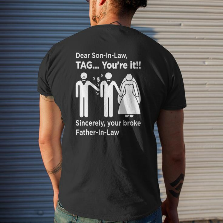 Dear Son-In-Law Father Of The Bride Dad Wedding Marriage Mens Back Print T-shirt Gifts for Him