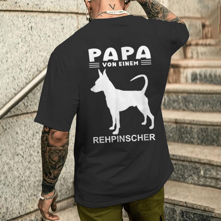 Deer Pinscher Papa Motif Dog T-Shirt mit Rückendruck Geschenke für Ihn