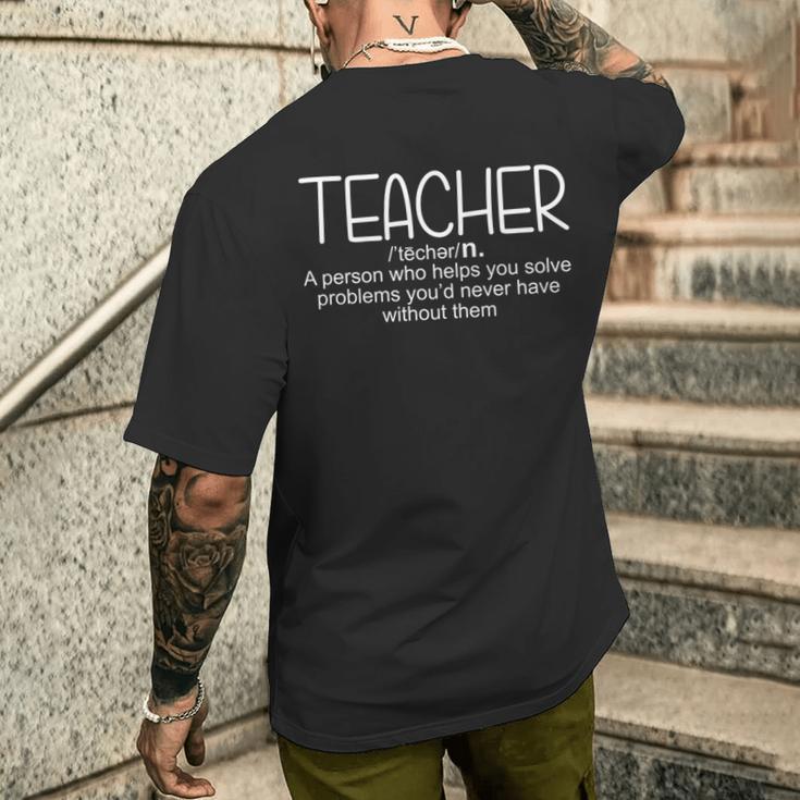 Definition Lehrer Schüler T-Shirt mit Rückendruck Geschenke für Ihn