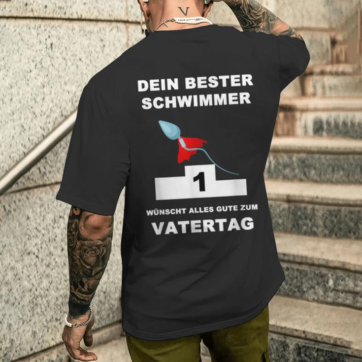 Dein Bester Schwimmer Wünscht Alles Gute Zum Fathertag S T-Shirt mit Rückendruck Geschenke für Ihn