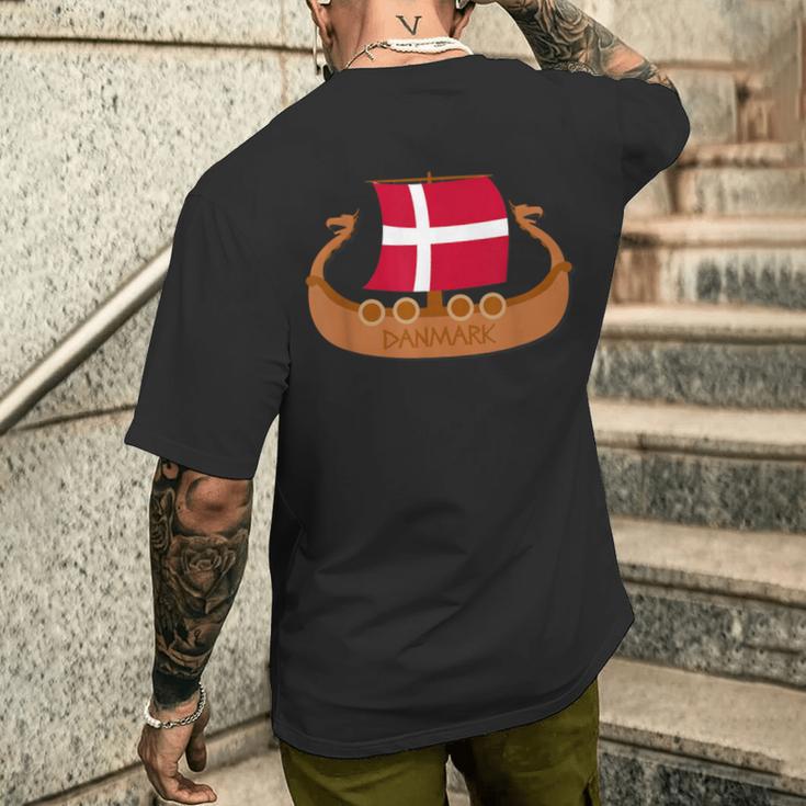 Denmark Flag Danish Pride Danmarkiking History Nordic T-Shirt mit Rückendruck Geschenke für Ihn