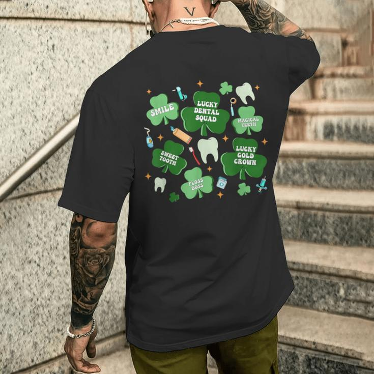 Dentist Irish Tooth Patrick's Dental Hygienist Lucky Groovy Men's T-shirt Back Print Gifts for Him