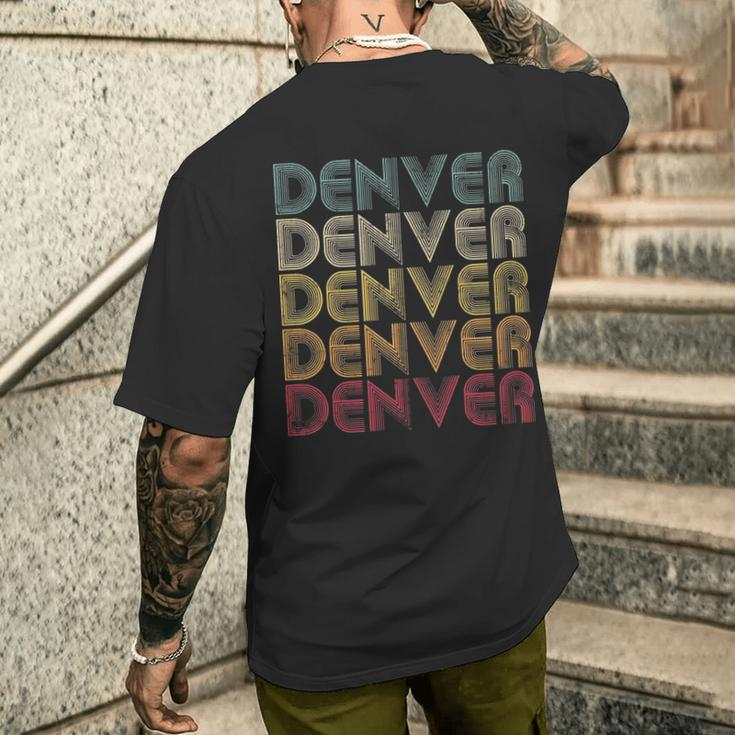 Denver Co Colorado Retro Vintage 60'S 70'S Men's T-shirt Back Print Gifts for Him