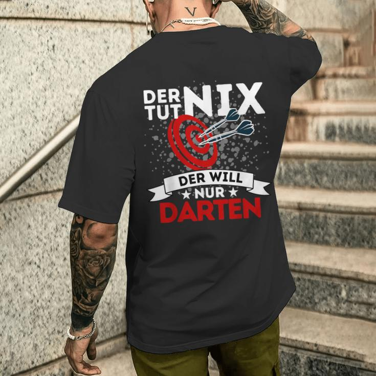Der Tut Nix Der Will Nur Darten Dart Player T-Shirt mit Rückendruck Geschenke für Ihn