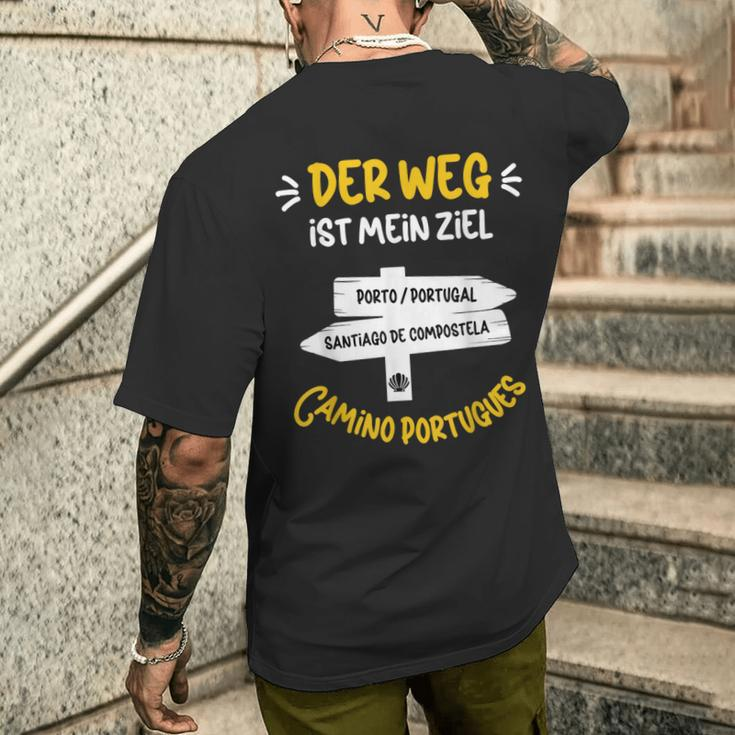 Der Weg Ist Mein Ziel Pilgern Camino Portugues German Language T-Shirt mit Rückendruck Geschenke für Ihn