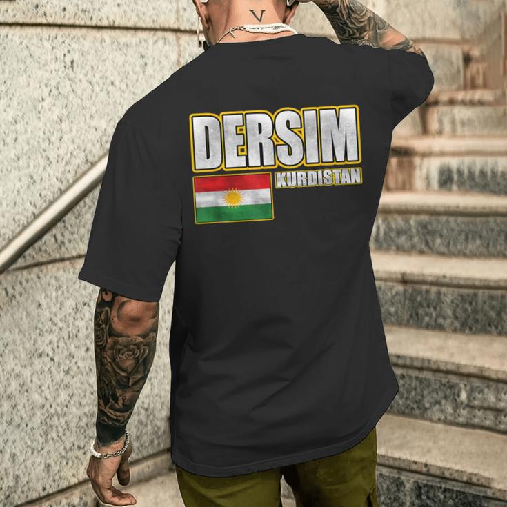 Dersim Kurdistan Flag Free Kurdistan Dersim T-Shirt mit Rückendruck Geschenke für Ihn