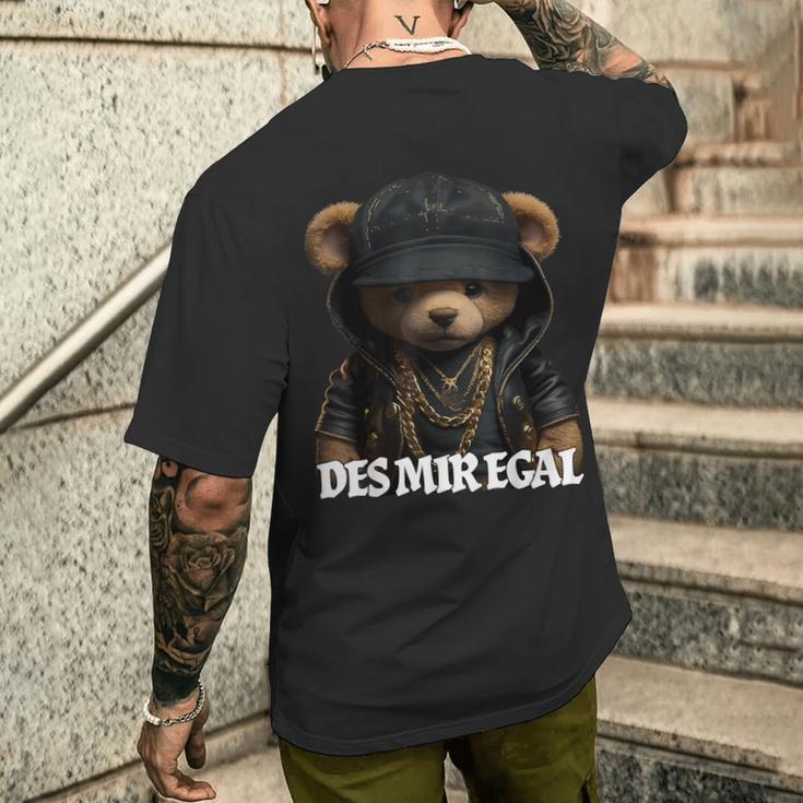 Desmiregal Des Mir Egal Teddy Slogan T-Shirt mit Rückendruck Geschenke für Ihn