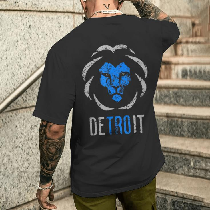 Detroit 313 Lion T-Shirt mit Rückendruck Geschenke für Ihn