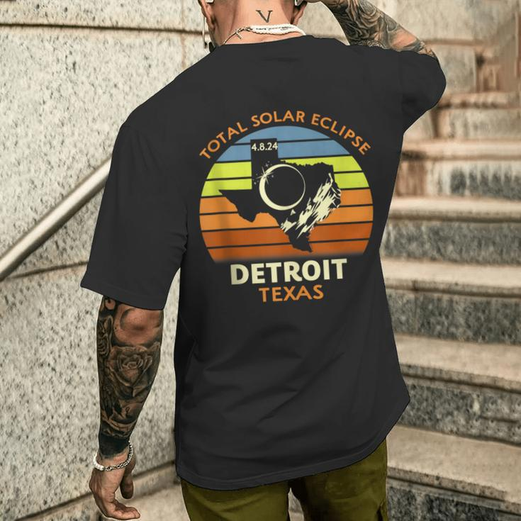 Detroit Texas Total Solar Eclipse 2024 Men's T-shirt Back Print Gifts for Him