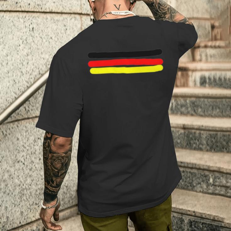 Deutschland Flagge Fahne Symbol Fussball Sport Urlaub T-Shirt mit Rückendruck Geschenke für Ihn