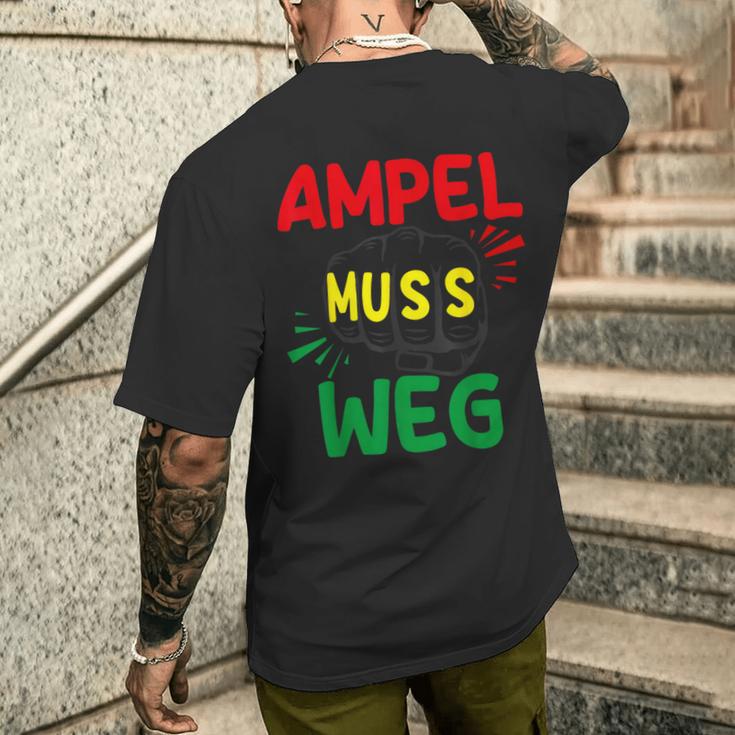 Die Ampel Muss Weg Gray T-Shirt mit Rückendruck Geschenke für Ihn