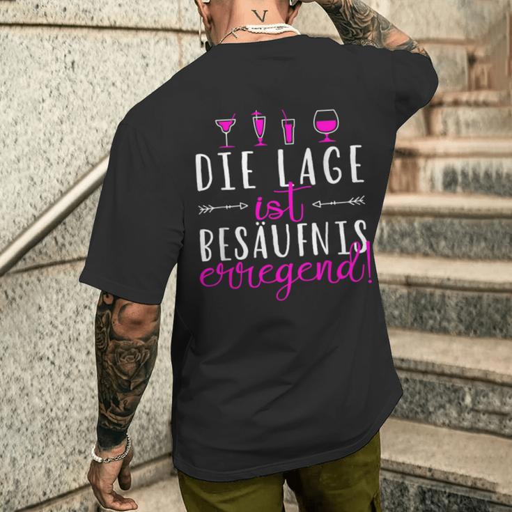 Die Lage Ist Besaffniserregend Saufen T-Shirt mit Rückendruck Geschenke für Ihn