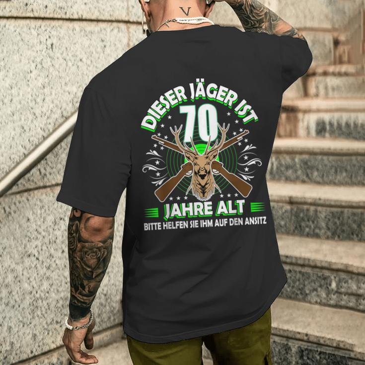 Dieser Jäger Ist 70 Jahre Old 70Th Birthday Hunter S T-Shirt mit Rückendruck Geschenke für Ihn